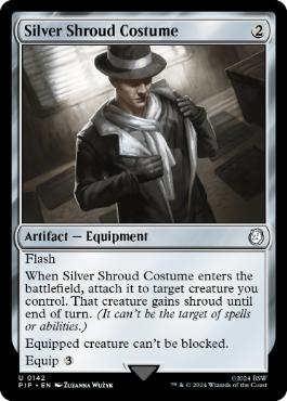 【Foil】(142)《シルバー・シュラウドの衣装/Silver Shroud Costume》[PIP] 茶U