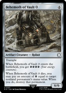【Foil】(127)《Vault 0のベヒモス/Behemoth of Vault 0》[PIP] 茶U