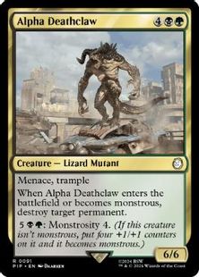 【Foil】(091)《デスクロー・アルファ/Alpha Deathclaw》[PIP] 金R