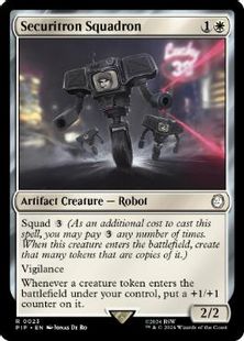 【Foil】(023)《セキュリトロンの戦隊/Securitron Squadron》[PIP] 白R
