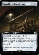 【Foil】(481)■拡張アート■《血鍛冶の戦斧/Bloodforged Battle-Axe》[PIP-BF] 茶R