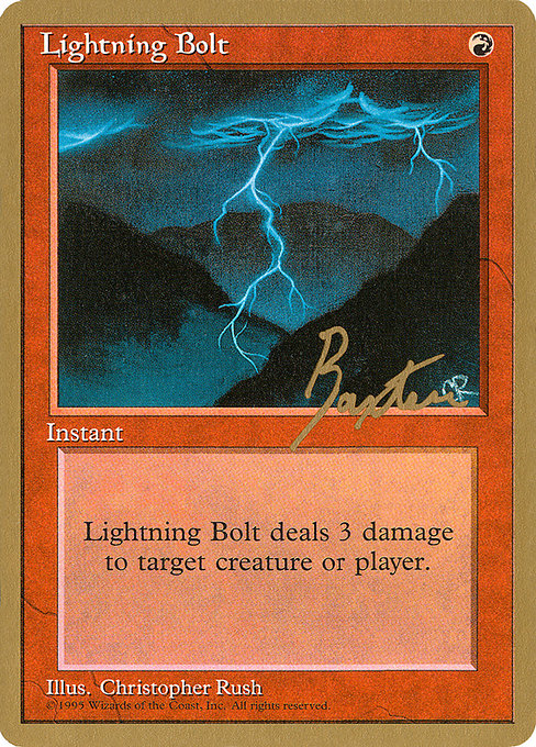 【Foil】《稲妻/Lightning Bolt》(ジャッジ褒賞)[旧枠プロモ] 赤R