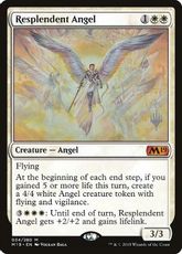 【Foil】(034)■プロモスタンプ付■《輝かしい天使/Resplendent Angel》[Pスタンプ_M19] 白R