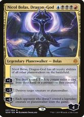 【Foil】(207)■プロモスタンプ付■《龍神、ニコル・ボーラス/Nicol Bolas, Dragon-God》[Pスタンプ_WAR] 金R