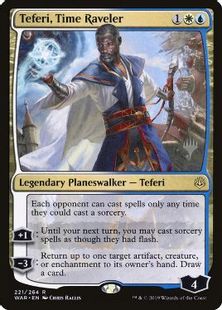 (221)■プロモスタンプ付■《時を解す者、テフェリー/Teferi, Time Raveler》[Pスタンプ_WAR] 金R