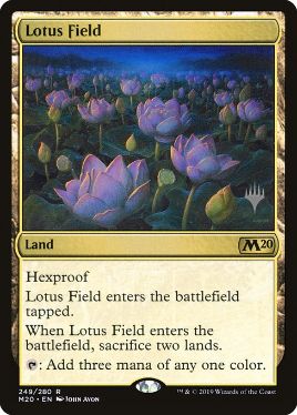 (249)■プロモスタンプ付■《睡蓮の原野/Lotus Field》[Pスタンプ_M20] 土地R