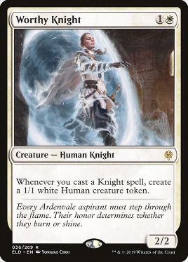 (036)■プロモスタンプ付■《立派な騎士/Worthy Knight》[Pスタンプ_ELD] 白R