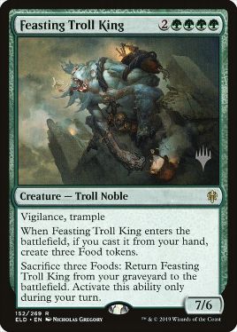 【Foil】(152)■プロモスタンプ付■《貪るトロールの王/Feasting Troll King》[Pスタンプ_ELD] 緑R
