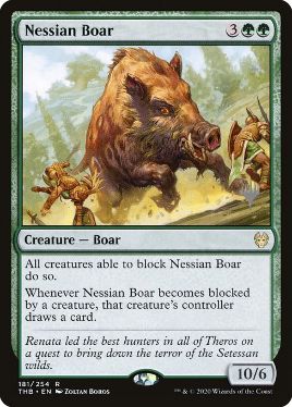 (181)■プロモスタンプ付■《ネシアンの猪/Nessian Boar》[Pスタンプ_THB] 緑R