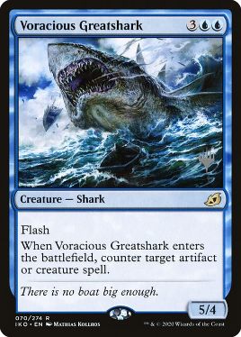 (070)■プロモスタンプ付■《大食の巨大鮫/Voracious Greatshark》[Pスタンプ_IKO] 青R