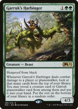 (185)■プロモスタンプ付■《ガラクの先触れ/Garruk's Harbinger》[Pスタンプ_M21] 緑R