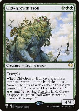 (185)■プロモスタンプ付■《老樹林のトロール/Old-Growth Troll》[Pスタンプ_KHM] 緑R
