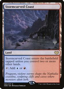【Foil】(265)■プロモスタンプ付■《嵐削りの海岸/Stormcarved Coast》[Pスタンプ_VOW] 土地R