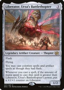 【Foil】(237)■プロモスタンプ付■《ウルザの空戦艇、リベレーター号/Liberator, Urza's Battlethopter》[Pスタンプ_BRO] 茶R