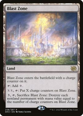 (258)■プロモスタンプ付■《爆発域/Blast Zone》[Pスタンプ_BRO] 土地R