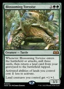 (163)■プロモスタンプ付■《開花の亀/Blossoming Tortoise》[Pスタンプ_WOE] 緑R