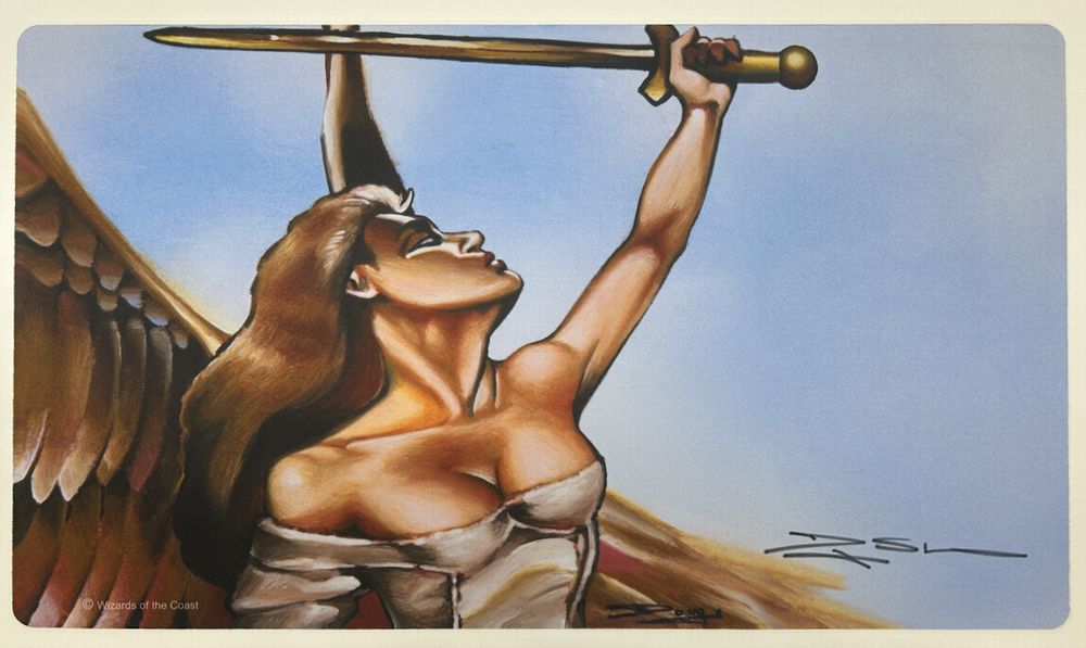 セラの天使 プレイマット サイン入り MTG 専用出品】セラの天使 サイン入りプレイマット Douglas Shulerの