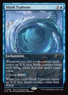 【Foil】(028)《サメ台風/Shark Typhoon》(ストアチャンピオンシップ)[SCH] 青