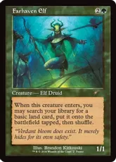 【Foil】《彼方地のエルフ/Farhaven Elf》(コマンダー・ナイト)[流星マーク] 緑