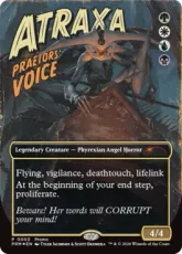 【Foil】■ボーダーレス■《法務官の声、アトラクサ/Atraxa, Praetors' Voice》(MagicConプロモ)[流星マーク] 金
