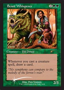 Foil】《獣に囁く者/Beast Whisperer》(30周年記念)[流星マーク] 緑 