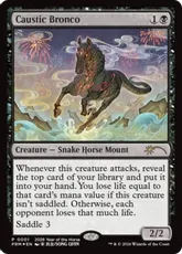 【Foil】《腐食の荒馬/Caustic Bronco》(午年プロモ)[流星マーク] 黒