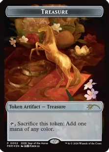 Foil】《宝物トークン/Treasure Token》(午年プロモ)[流星マーク] 茶