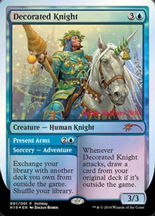 【Foil】《Decorated Knight》(ホリデープロモカード)[流星マーク] 青