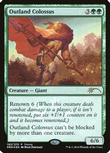 【Foil】《辺境地の巨人/Outland Colossus》(リセールプロモ)[流星マーク] 緑