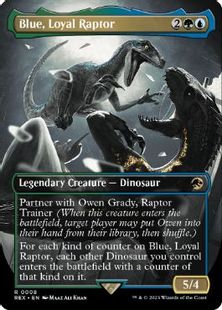 (008)■ボーダーレス■《忠実なラプトル、ブルー/Blue, Loyal Raptor》[REX] 金R