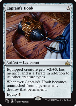 【Foil】《船長の鉤/Captain's Hook》[RIX] 茶R