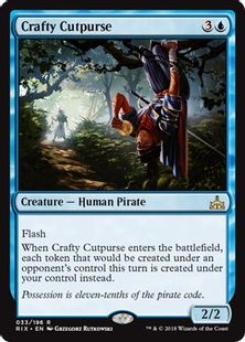 【Foil】《狡猾な巾着切り/Crafty Cutpurse》[RIX] 青R