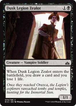 薄暮軍団の盲信者/Dusk Legion Zealot》[RIX] 黒C | 日本最大級 MTG 