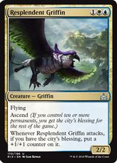 【Foil】《華麗なグリフィン/Resplendent Griffin》[RIX] 金U