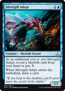 【Foil】《銀エラの達人/Silvergill Adept》[RIX] 青U