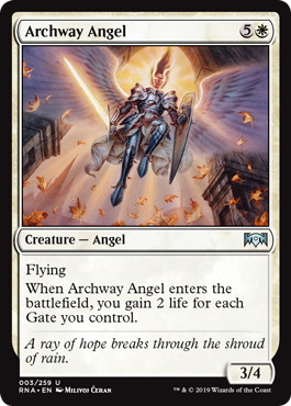 【Foil】《アーチ道の天使/Archway Angel》[RNA] 白U