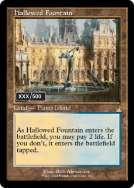 【ダブルレインボウ・Foil】(404)■旧枠■《神聖なる泉/Hallowed Fountain》(シリアル入り)[RVR] 土地R