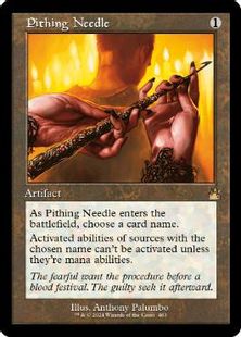 【Foil】(463)■旧枠■《真髄の針/Pithing Needle》[RVR] 茶R