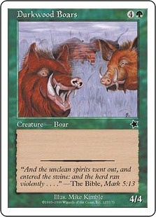 《ダークウッドの猪/Durkwood Boars》[S99] 緑C