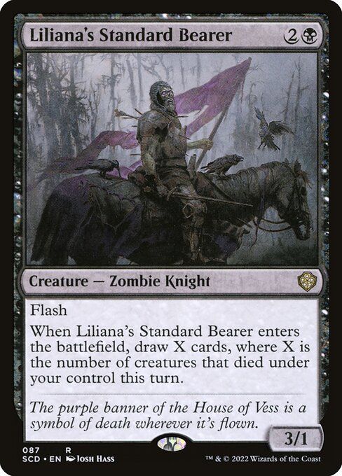 (087)《リリアナの軍旗手/Liliana's Standard Bearer》[SCD] 黒R