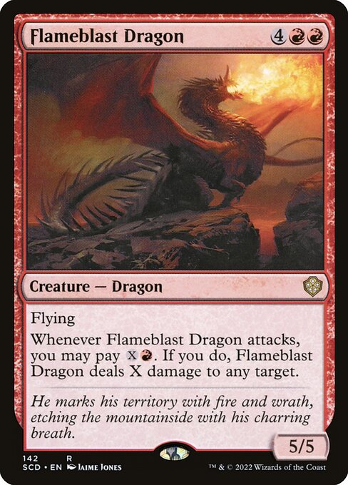 (142)《炎破のドラゴン/Flameblast Dragon》[SCD] 赤R