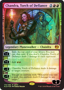 【Foil】《反逆の先導者、チャンドラ/Chandra, Torch of Defiance》(SDCC2018)[KLD-P] 赤R