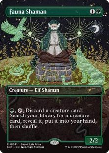 【Foil】(041)■ボーダーレス■《獣相のシャーマン/Fauna Shaman》[SLP] 緑