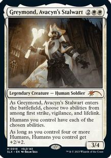 (018)《Greymond, Avacyn's Stalwart》/《Rick, Steadfast Leader》[SLX] 白R