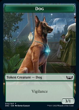 【Foil】(010)《犬トークン/Dog token》[SNC] 緑