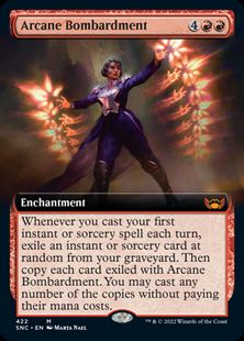 【Foil】(422)■拡張アート■《秘儀の砲撃/Arcane Bombardment》[SNC-BF] 赤R