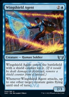 【Foil】(064)《翼盾の工作員/Wingshield Agent》[SNC] 青U