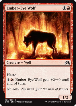 【Foil】《燃えさし眼の狼/Ember-Eye Wolf》[SOI] 赤C