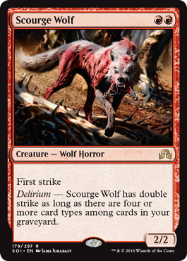 【Foil】《災いの狼/Scourge Wolf》[SOI] 赤R