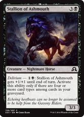 【Foil】《灰口の雄馬/Stallion of Ashmouth》[SOI] 黒C